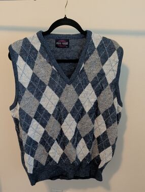 Vintage - Pine State Blue Argyle Sweater Vest